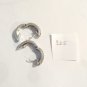 Vintage 925 Sterling Silver Huggie Round Hoop Earrings Pave CZ Pierced Jewelry