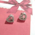 Sterling Silver 925 Hallow Hearts Stud Earrings Round Cut CZ Posts Jewelry Gift Sterling Silver 925 Hallow Hearts Stud Earrings Round Cut CZ Posts Jewelry Gift