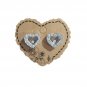 Sterling Silver 925 Hallow Hearts Stud Earrings Round Cut CZ Posts Jewelry Gift