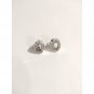 Sterling Silver 925 Hallow Hearts Stud Earrings Round Cut CZ Posts Jewelry Gift