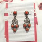 925 Sterling Silver Dangle Earrings Antique Corals Filigree Posts Jewelry Lot 925 Sterling Silver Dangle Earrings Antique Corals Filigree Posts Jewelry Lot