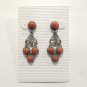 925 Sterling Silver Dangle Earrings Antique Corals Filigree Posts Jewelry Lot