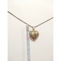 Vintage 14k Gold Sterling Silver Heart Pendant Necklace 18" Etched Signed Italy