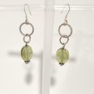 925 Sterling Silver Green Caribbean Amber Dangle Drop Earrings Circle Hook Lot