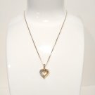 Heart Pendant Necklace Womens 14k Yellow Gold Sterling Silver 925 Diamond Italy Heart Pendant Necklace Womens 14k Yellow Gold Sterling Silver 925 Diamond Italy