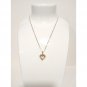 Heart Pendant Necklace Womens 14k Yellow Gold Sterling Silver 925 Diamond Italy