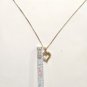 Heart Pendant Necklace Womens 14k Yellow Gold Sterling Silver 925 Diamond Italy