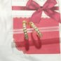IND 14k yellow gold on 925 Sterling Silver Huggie C-Hoop Earrings Pearls Signed