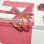 IND 14k yellow gold on 925 Sterling Silver Huggie C-Hoop Earrings Pearls Signed
