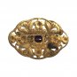 Vtg Flower Brooch Pin Yellow Gold Filled Purple Enamel Art Nouveau Women Jewelry