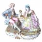 Capodimonte  Rococo Majolica Porcelain Figurine Lady And Gentleman Italy