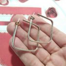 925 Sterling Silver Cuff Huggie C-Hoop Earrings Square Geometric Posts Jewelry