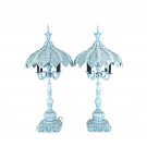 Table Lamp Pair Of Lamps Italian Turquoise Blue Candelabra Enamel On Bronze