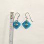 925 Sterling Silver Starfish Dangle Drop Earrings Square Seaglass Beach Jewelry