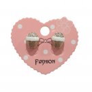 Cupcakes Stud Earrings Yellow Gold Tone Crystals Posts Women Girls Jewelry