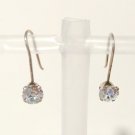 925 Sterling Silver Dangle Drop Earrings Hook Round Cut Rhinestone Signed S Lot 925 Sterling Silver Dangle Drop Earrings Hook Round Cut Rhinestone Signed S Lot
