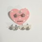 Crown Stud Earrings Silver Tone Posts Clear Rhinestones Women Fashion Jewelry