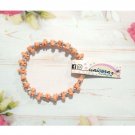 Unicorn Orange Silver Tone Beaded Stretch Bracelet Fun Playful Casual Accessory