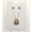 14k gold 925 Sterling Silver Butterfly Pendant Necklace Earrings Set Parure 14k gold 925 Sterling Silver Butterfly Pendant Necklace Earrings Set Parure