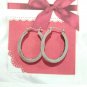 925 Sterling Silver Round Hoop Huggie Earrings Pink Sapphires Marcasites Signed