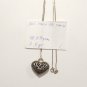 Vintage 925 Sterling Silver Pendant Necklace Filigree Heart 18.5" Signed Italy