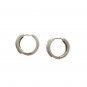 Princes cut CZ 925 Sterling Silver Huggie Hoop Round Earrings Pierced Signed
