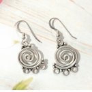 925 Sterling Silver Dangle Drop Earrings Swirl Circle Wire Hook Jewelry Lot