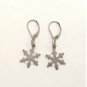 P 925 Sterling Silver Snowflake Dangle Drop Earrings Hook Signed Jewelry Lot