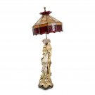 Antique Austrian Figural Table Lamp Egyptian Revival Lady Shell Porcelain
