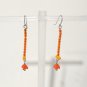 925 Sterling Silver Dangle Drop Earrings Carnelian Pearl Beads Hook Jewelry Lot