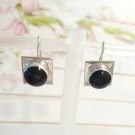 925 Sterling Silver Dangle Drop Earrings Cabochon Black Onyx Art Deco Hook Lot 925 Sterling Silver Dangle Drop Earrings Cabochon Black Onyx Art Deco Hook Lot