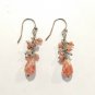 925 Sterling Silver Dangle Drop Earrings Fire Agate Beads Hook Jewelry Lot