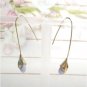 Vintage Gold Tone Dangle Drop Earrings with Lavender Stone