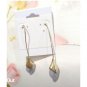 Vintage Gold Tone Dangle Drop Earrings with Lavender Stone