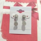 925 Sterling Silver Dangle Drop Earrings Posts Paved Round Cut CZ N Designer 925 Sterling Silver Dangle Drop Earrings Posts Paved Round Cut CZ N Designer