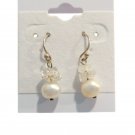LUC 925 Sterling Silver Dangle Drop Earrings Real Pearl Quartz Hook Signed Lot LUC 925 Sterling Silver Dangle Drop Earrings Real Pearl Quartz Hook Signed Lot