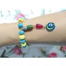 Yellow Blue Evil Eye Beaded Bracelet Rosary Protection Amulet Adjustable Unisex Yellow Blue Evil Eye Beaded Bracelet Rosary Protection Amulet Adjustable Unisex