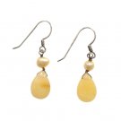 925 Sterling Silver Dangle Drop Earrings Butterscotch Amber Natural Pearl Hook 925 Sterling Silver Dangle Drop Earrings Butterscotch Amber Natural Pearl Hook