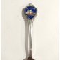 Mayflower II Sterling Silver 925 Souvenir Spoon Ship Blue Enamel Vintage