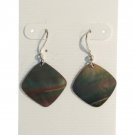 MO 925 Sterling Silver Dangle Drop Earrings Abalone Shell Square Hook Signed Lot MO 925 Sterling Silver Dangle Drop Earrings Abalone Shell Square Hook Signed Lot