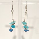 Handmade Three Colors of Hawaiian Ocean’Dangle Earrings Sterling Silver 925 Blue