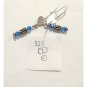 Vtg 925 Sterling Silver Hearts Dangle Drop Earrings Royal Blue Crystal Signed