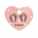 Silver Tone Stud Earrings Horseshoe Rhinestones Posts Jewelry Stainless Steel Silver Tone Stud Earrings Horseshoe Rhinestones Posts Jewelry Stainless Steel