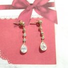 FAS 14k yellow gold Sterling Silver 925 Dangle Earrings Crystals Posts Signed FAS 14k yellow gold Sterling Silver 925 Dangle Earrings Crystals Posts Signed