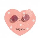 9mm Faceted Pink Lucite Cabochon Stud Earrings Women  Girls Fashion Jewelry