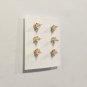 14K Yellow Gold over 925 Sterling Silver Stud Earrings 3pcs Round Cut CZ Posts