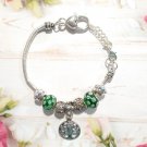 Tibetan Silver Tree of Life Charm Bracelet Silver/Green Accents Tibetan Silver Tree of Life Charm Bracelet Silver/Green Accents