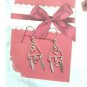 14k rose gold Sterling Silver 925 Dangle Drop Earrings Hearts Love Triangle Hook
