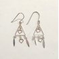 14k rose gold Sterling Silver 925 Dangle Drop Earrings Hearts Love Triangle Hook