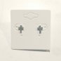 925 Sterling Silver Cross Stud Earrings Round Cut CZ Cubic Zirconia Posts